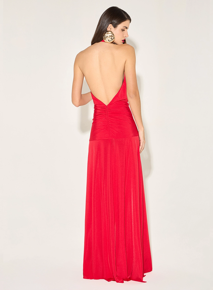 Vestido Longo Frente Única Jersey