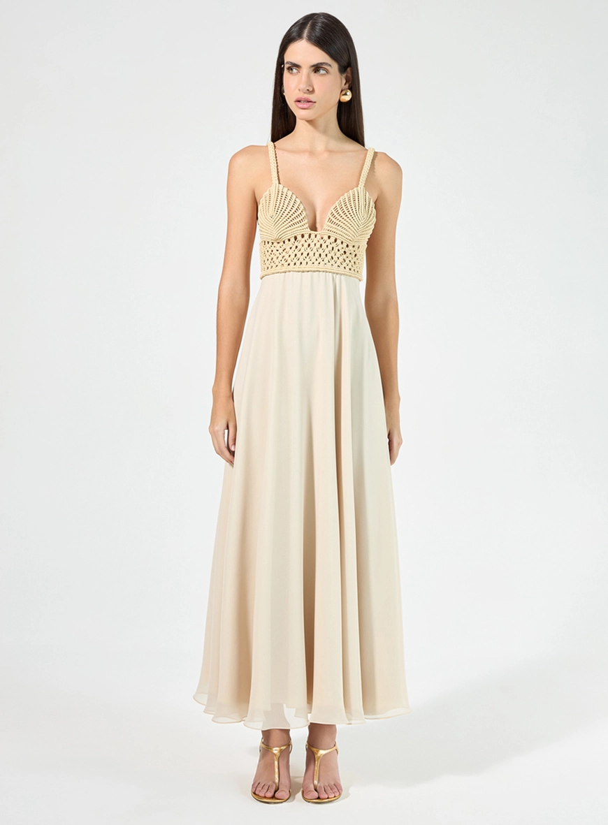 Vestido Midi Elegance Macramê