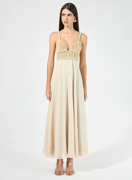Vestido Midi Elegance Macramê
