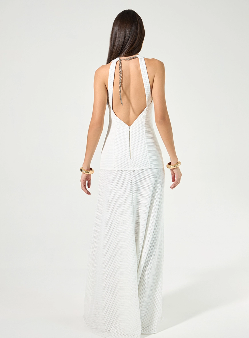 Vestido Longo Tela Crochê Essence