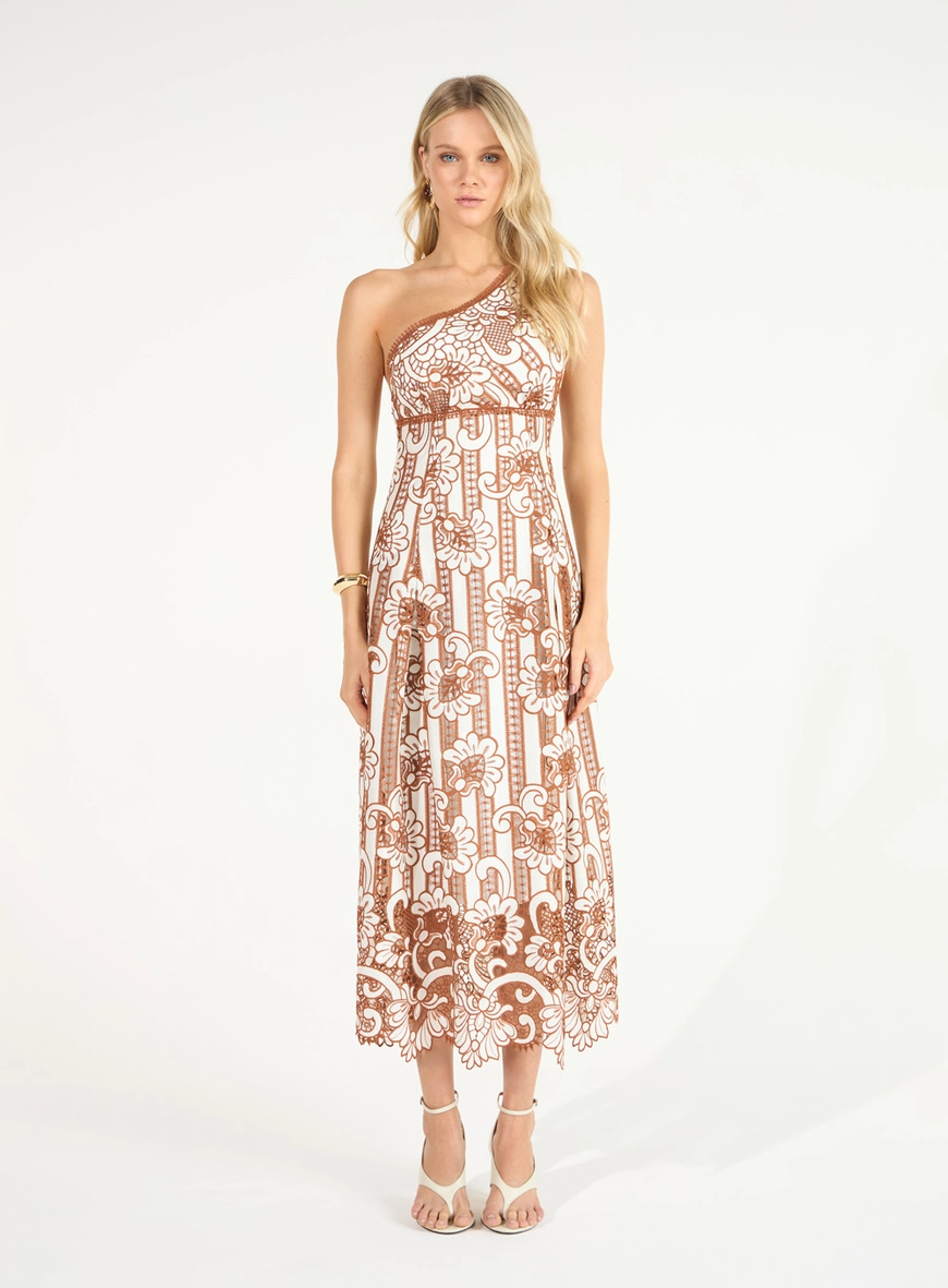 Vestido Midi Um Ombro Só