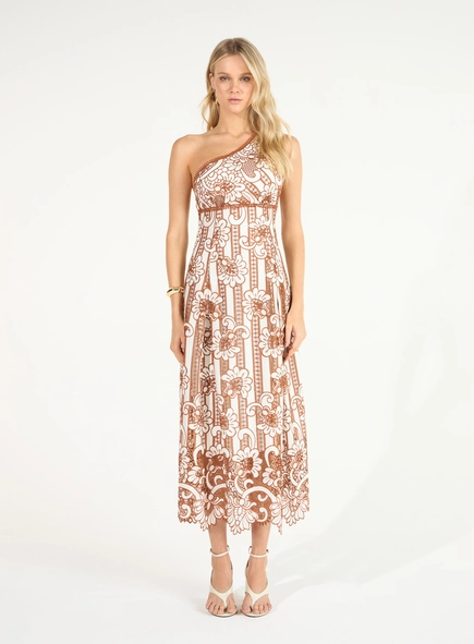 Vestido Midi Um Ombro Só