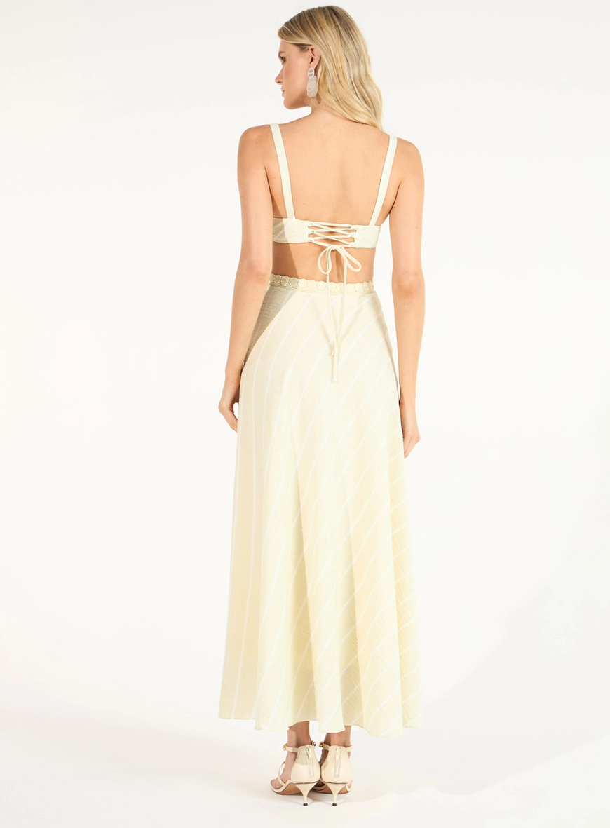 Vestido Midi Cut Out Listras