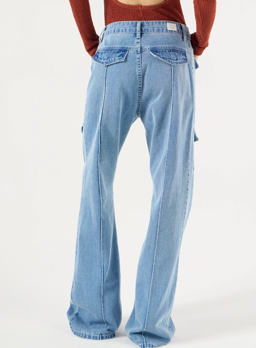Calça Jeans Bolsos - Azul
