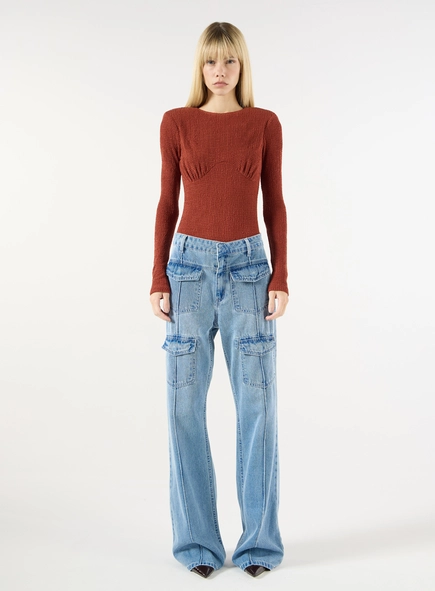 Calça Jeans Bolsos - Azul