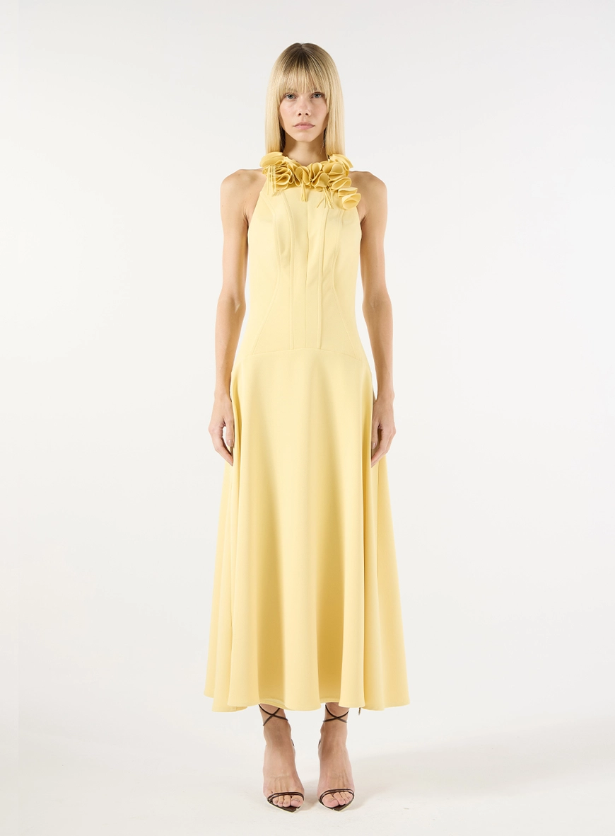 Vestido Midi Crepe - Narciso