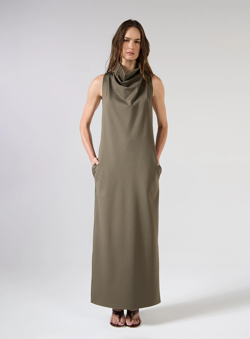 Vestido Longo Gola Degagê