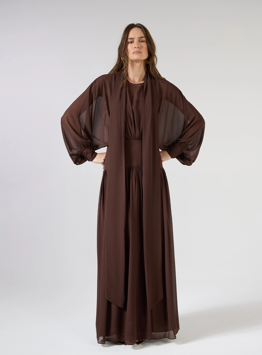 Vestido Longo Manga Bufante