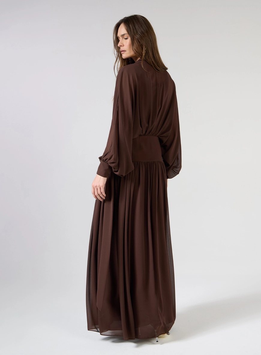 Vestido Longo Manga Bufante