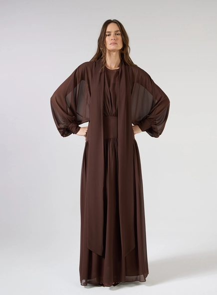 Vestido Longo Manga Bufante