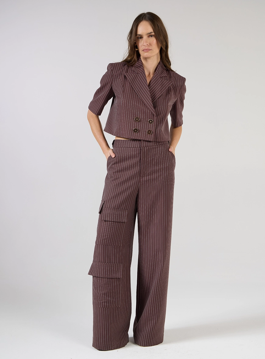 Conjunto Calça E Casaqueto Listras