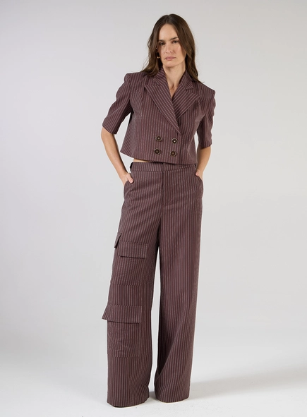 Conjunto Calça E Casaqueto Listras