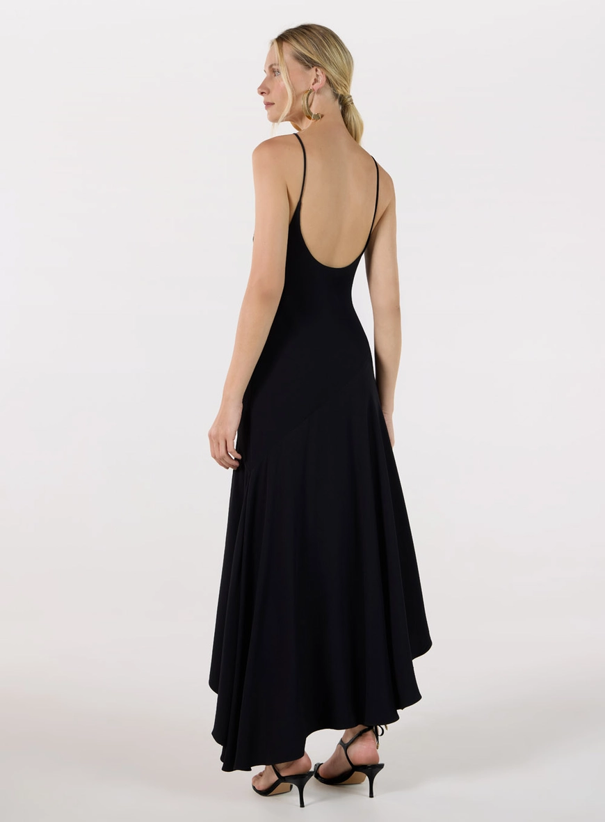 Vestido Midi Barra Assimétrica