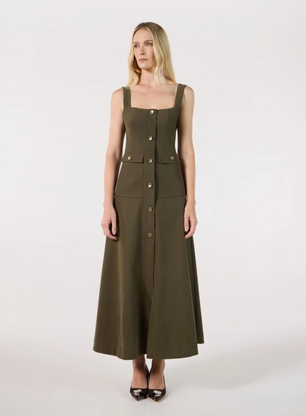 Vestido Max Midi Utilitário