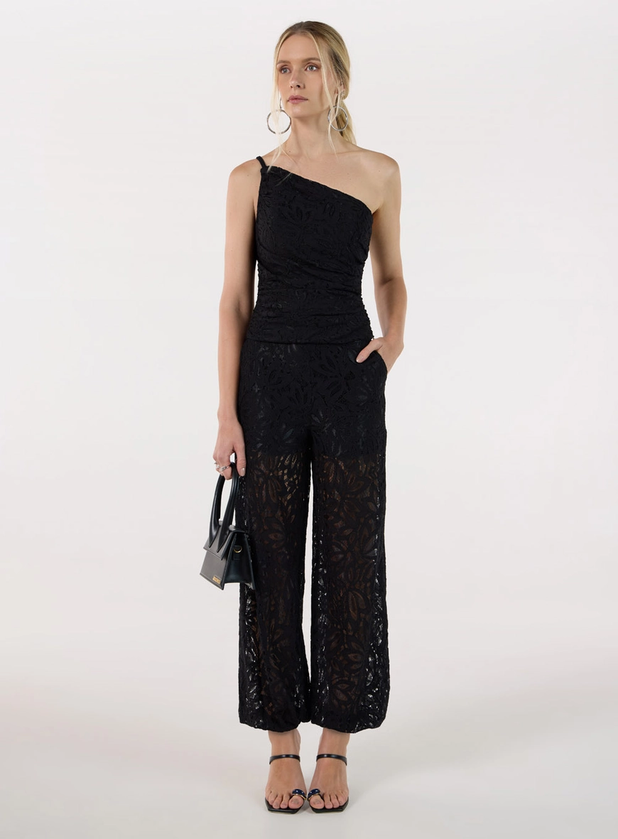 Conjunto Blusa E Calça Em Renda