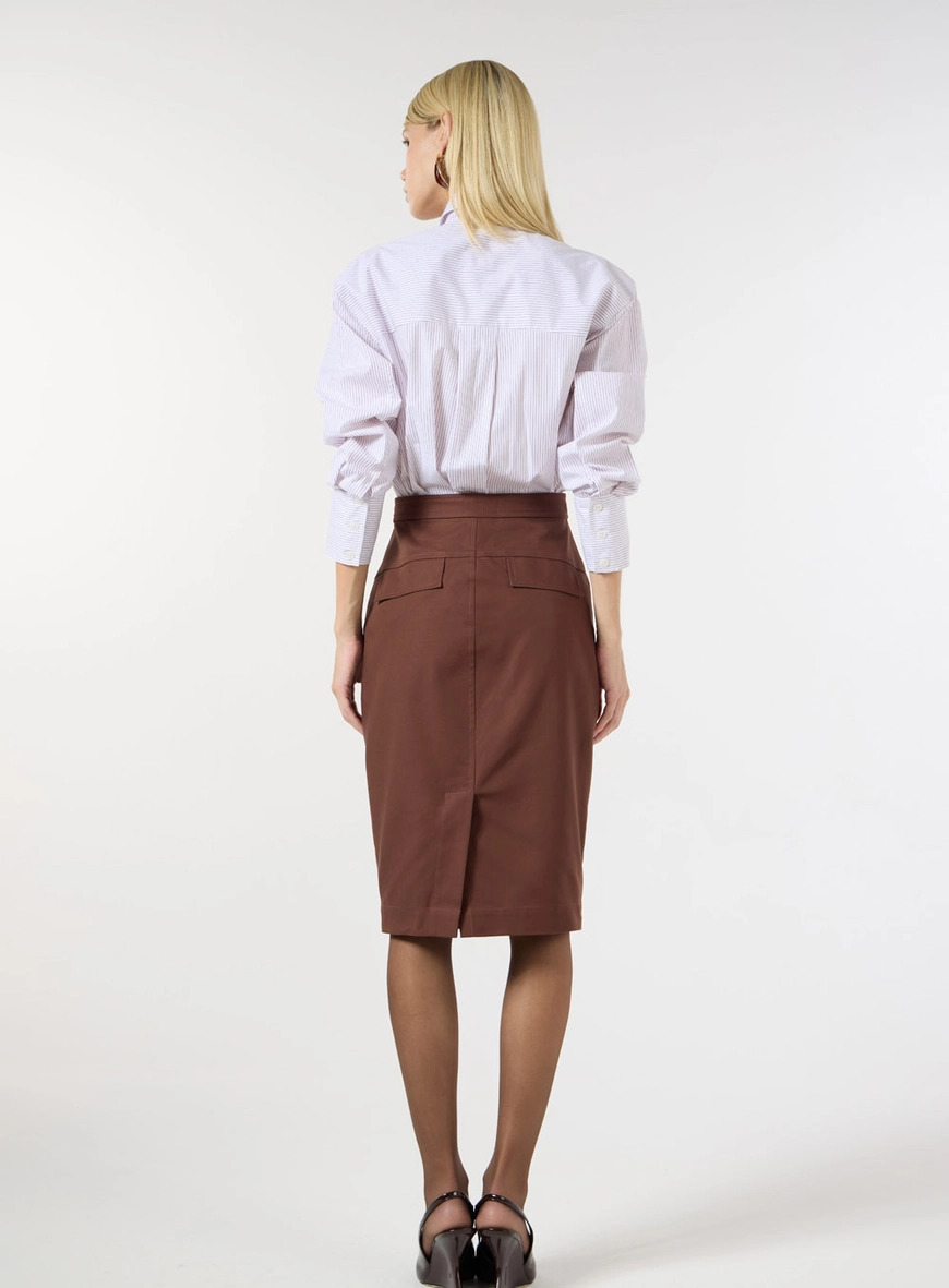 Saia Lápis Cotton - Marrom Amarula