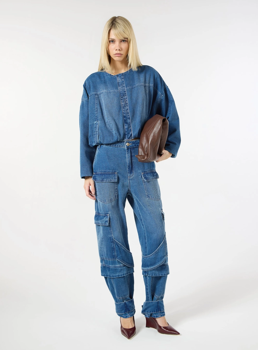 Jaqueta Jeans Balonê - Azul
