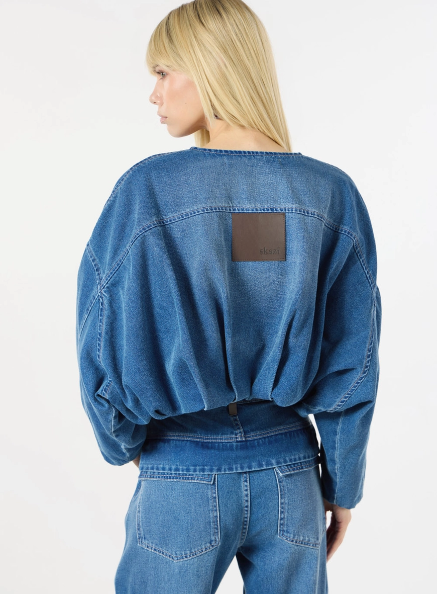 Jaqueta Jeans Balonê - Azul