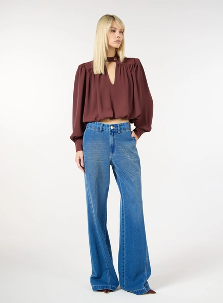 Blusa Decote Gota - Bordô