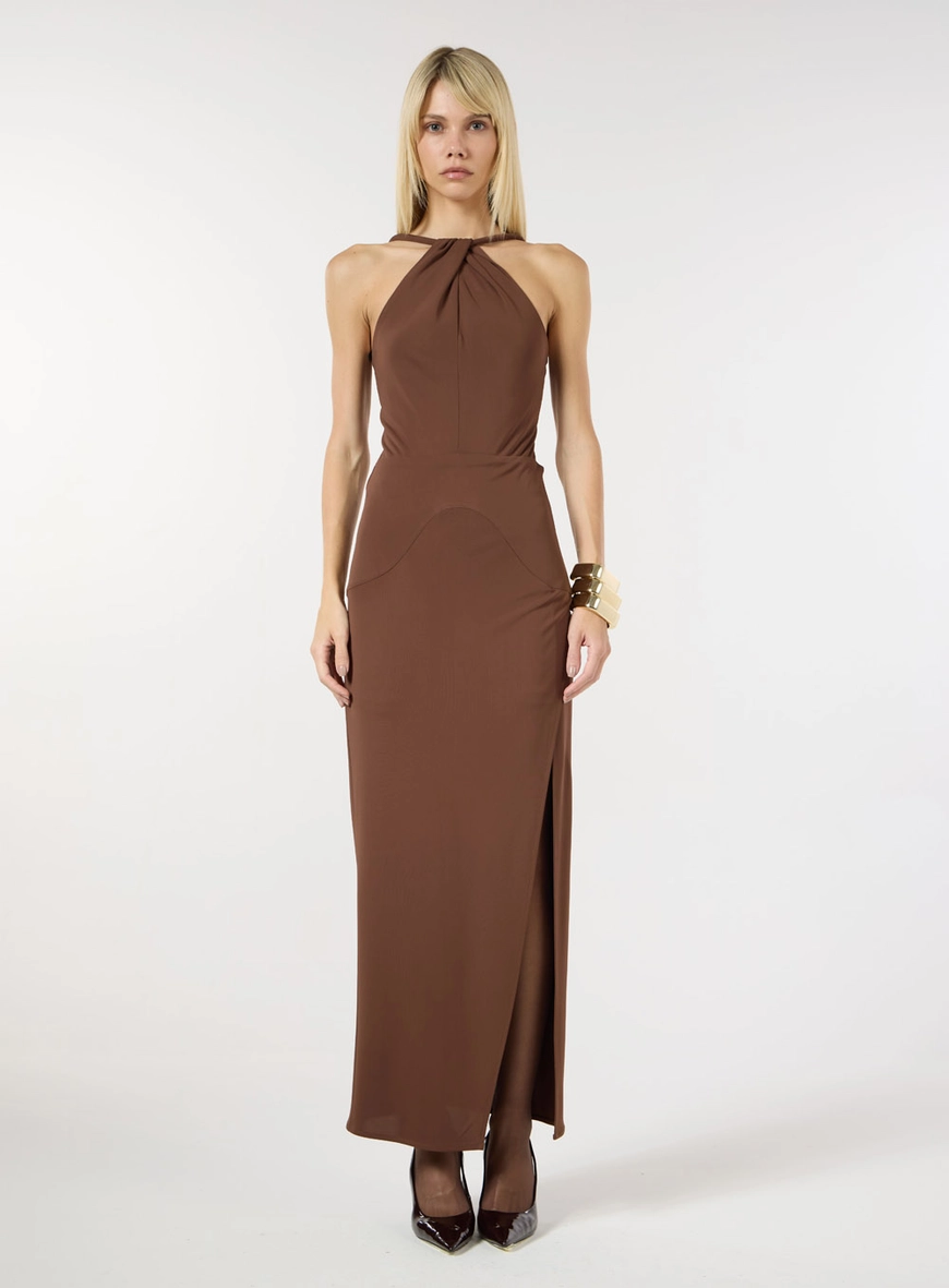 Vestido Midi Jersey - Marrom Amarula