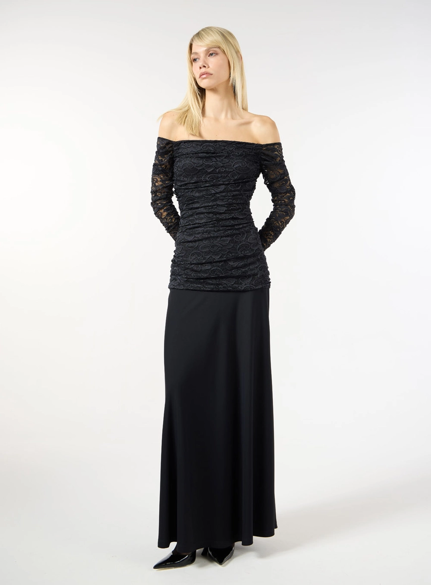 Vestido Longo Ombro A Ombro - Preto