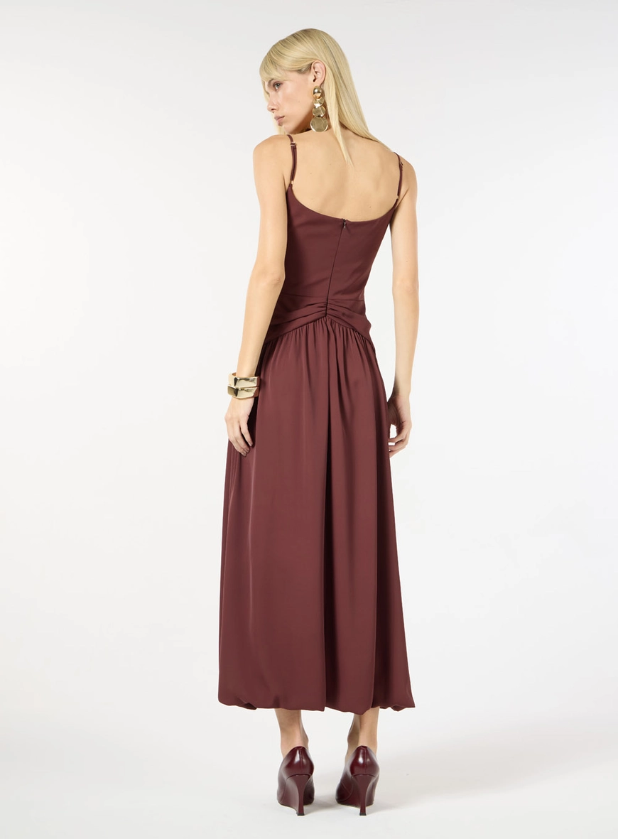 Vestido Midi Balonê - Bordô