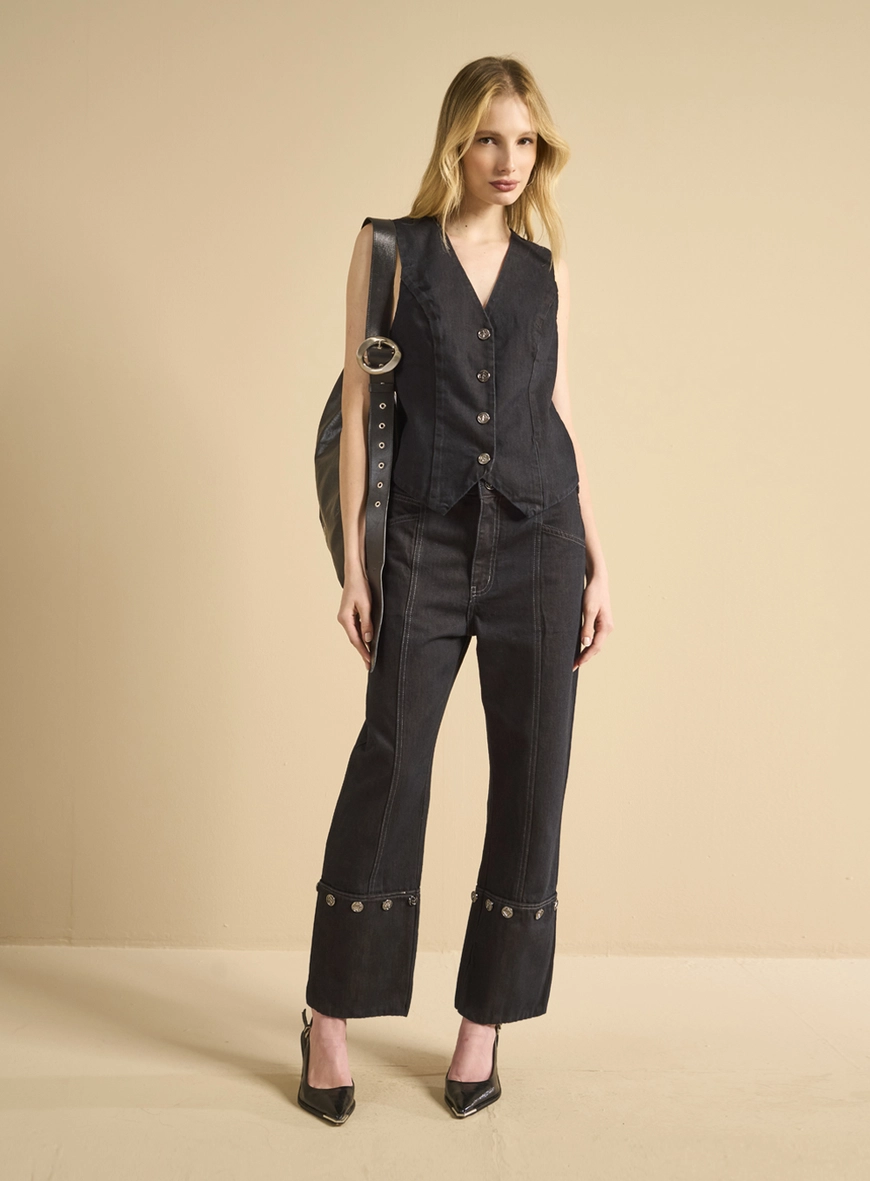 Calça Jeans Alfaiataria - Preto