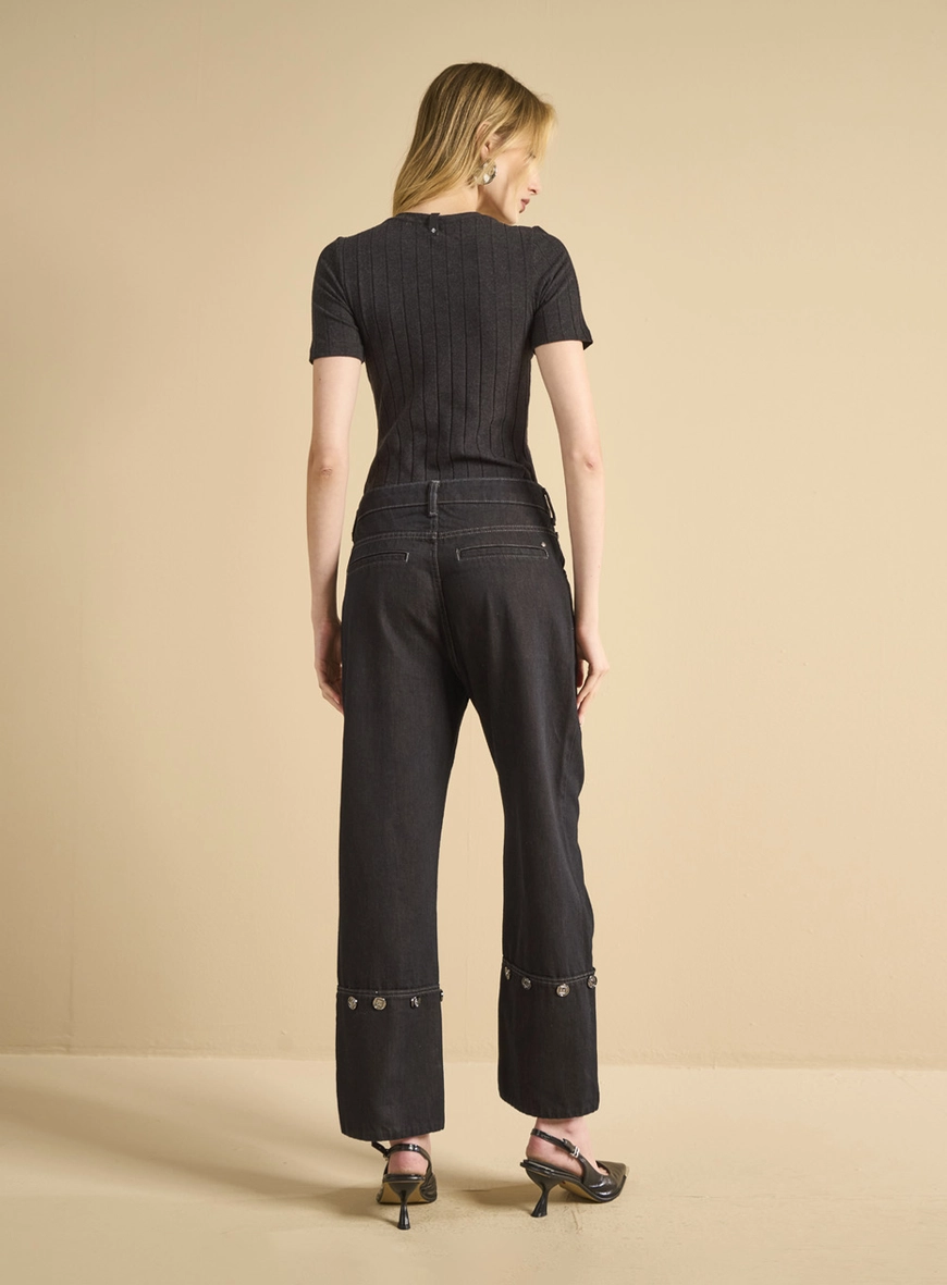 Calça Jeans Alfaiataria - Preto