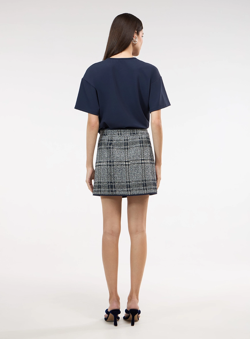 T-shirt Bolso Tweed - Azul
