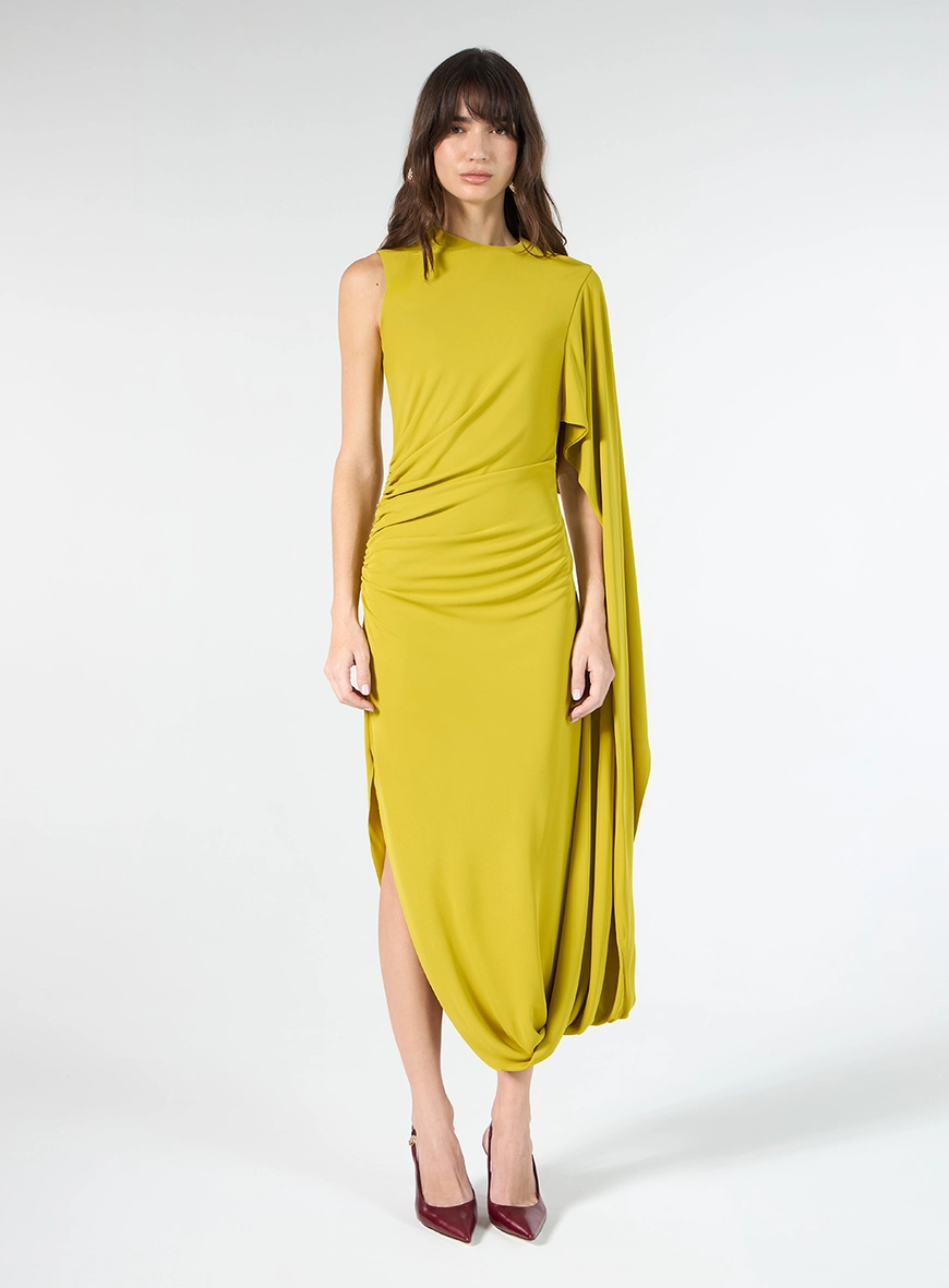 Vestido Malha Manga Única - Pistache