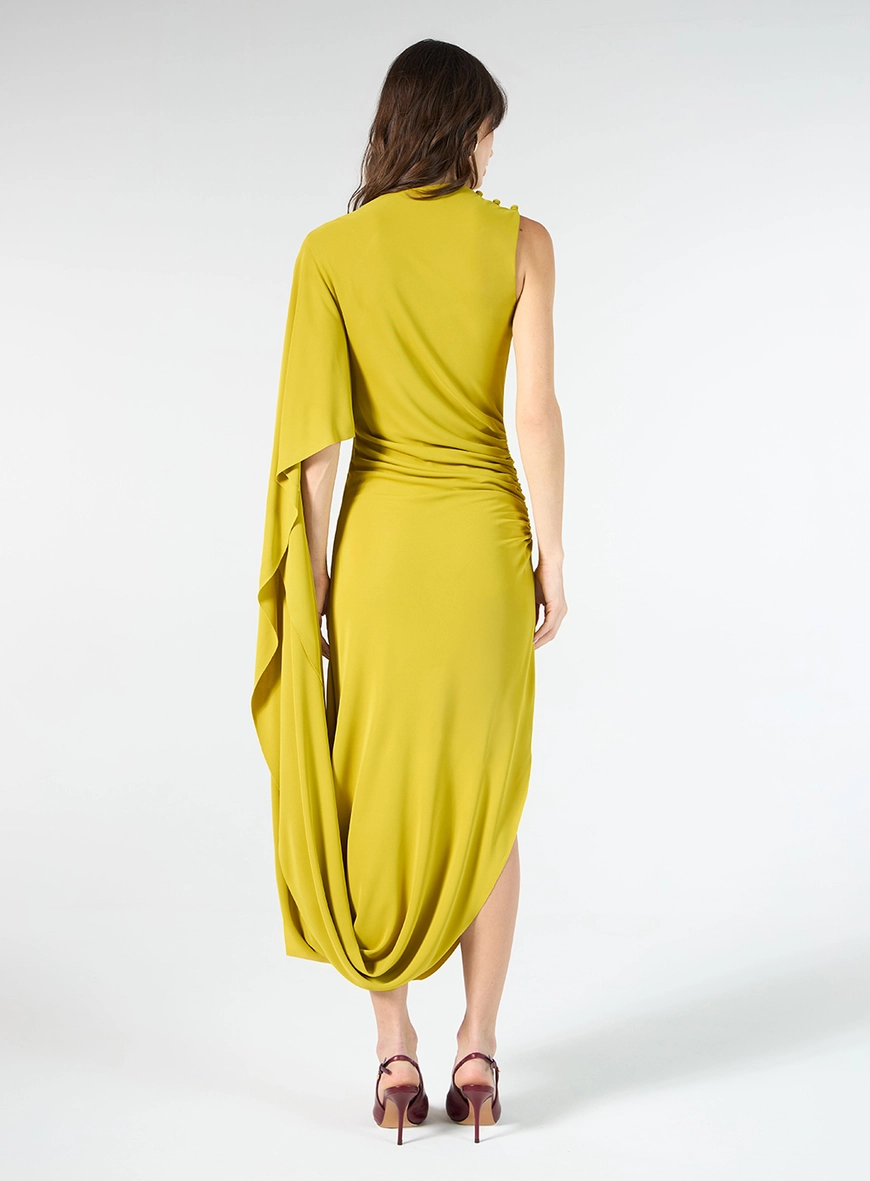 Vestido Malha Manga Única - Pistache