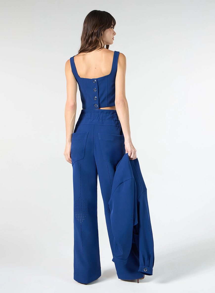 Conjunto Top E Calça Reta - Azul