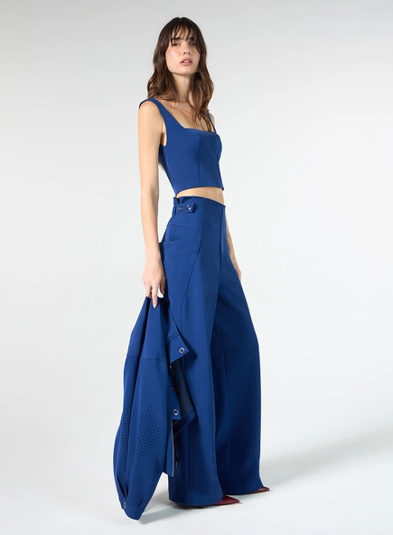 Conjunto Top E Calça Reta - Azul
