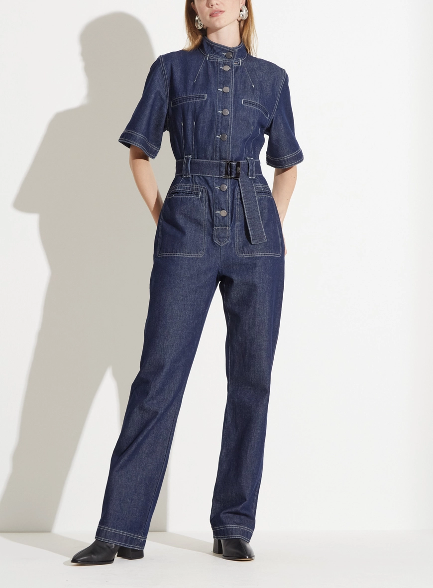 Macacão Jeans Utilitário - Azul