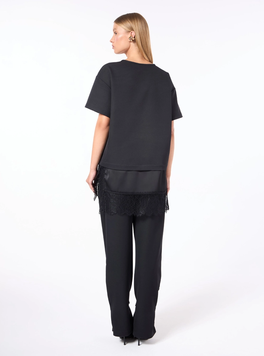 Blusa Detalhe Renda - Preto