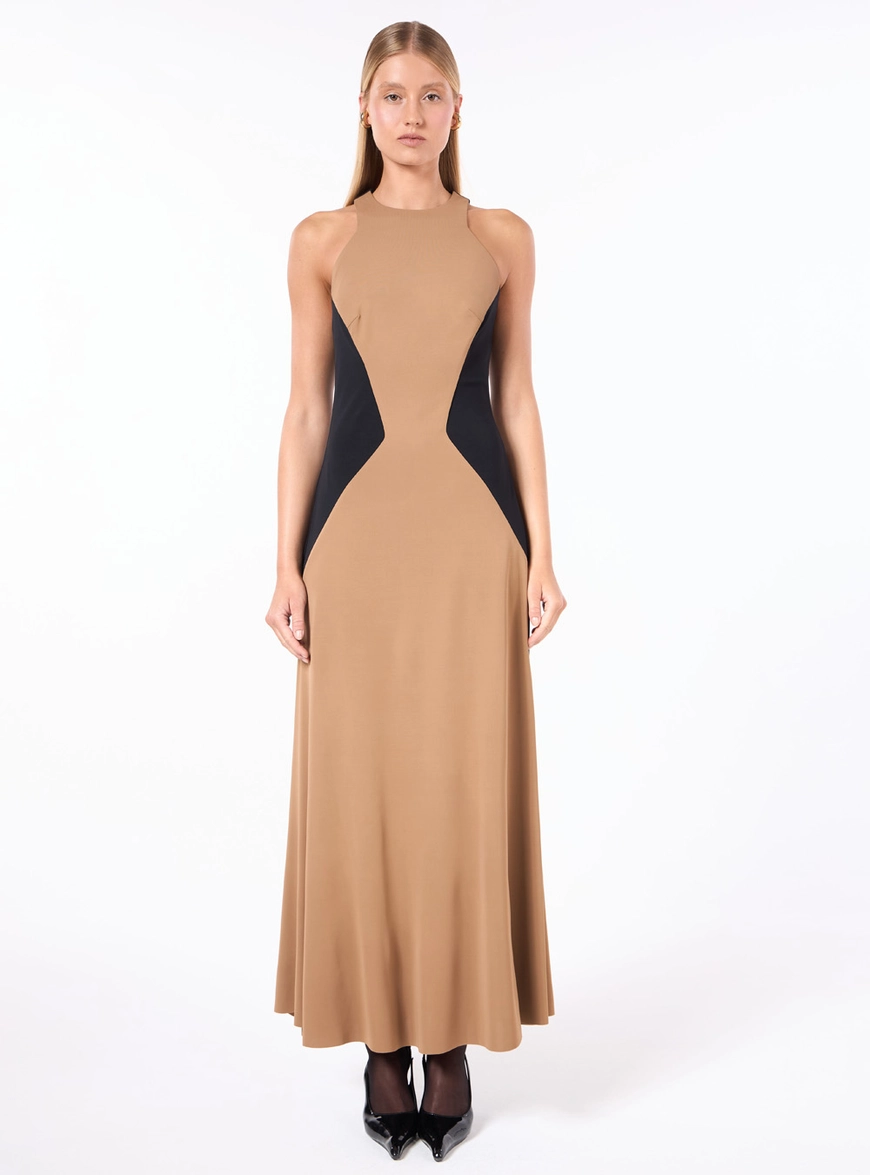 Vestido Midi Malha Bicolor