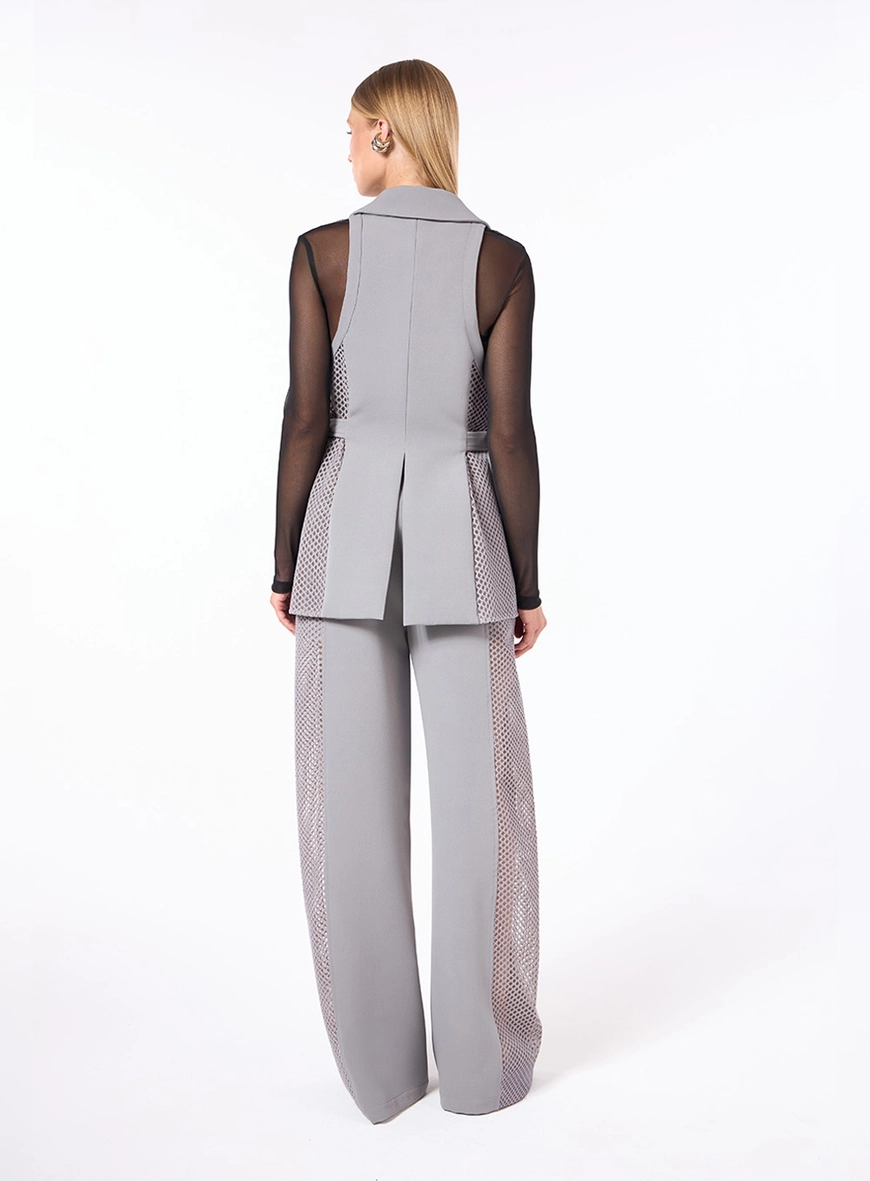 Conjunto Colete E Calça Alfaiataria - Cinza