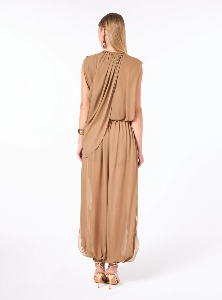 Conjunto Chiffon Calça Aladim - Cáqui