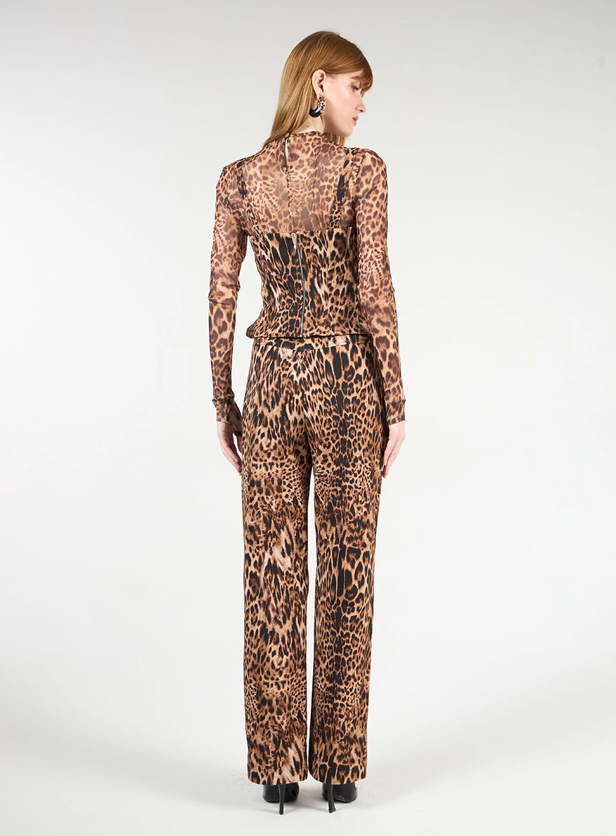 Calça Sarja Estampada - Leopard