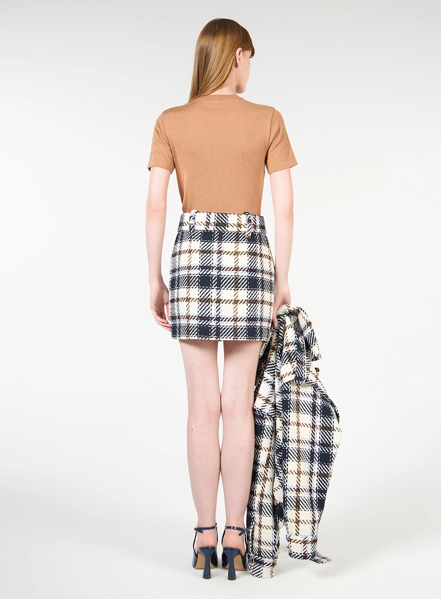 Saia Curta Tweed Xadrez