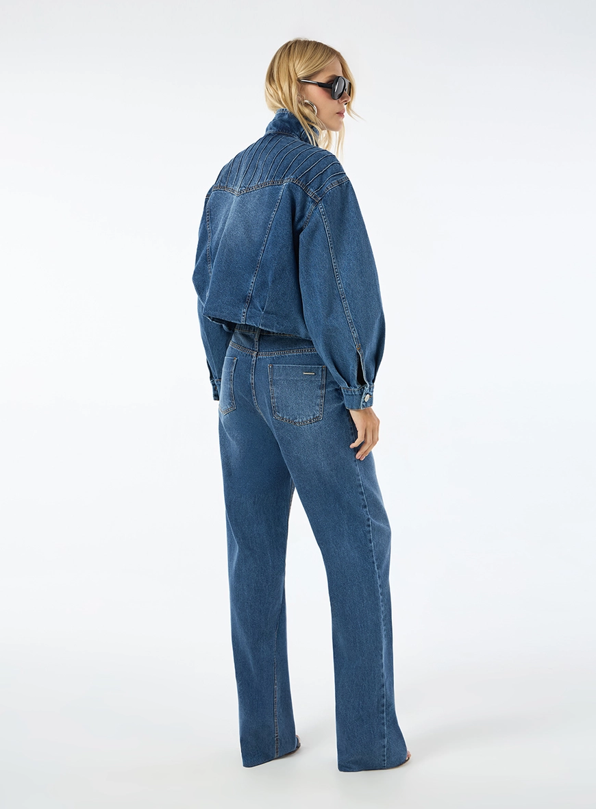 Jaqueta Jeans Pregas