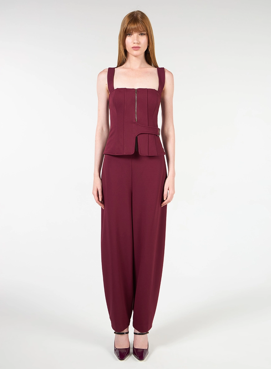 Conjunto Blusa E Calça Balloon - Bordô
