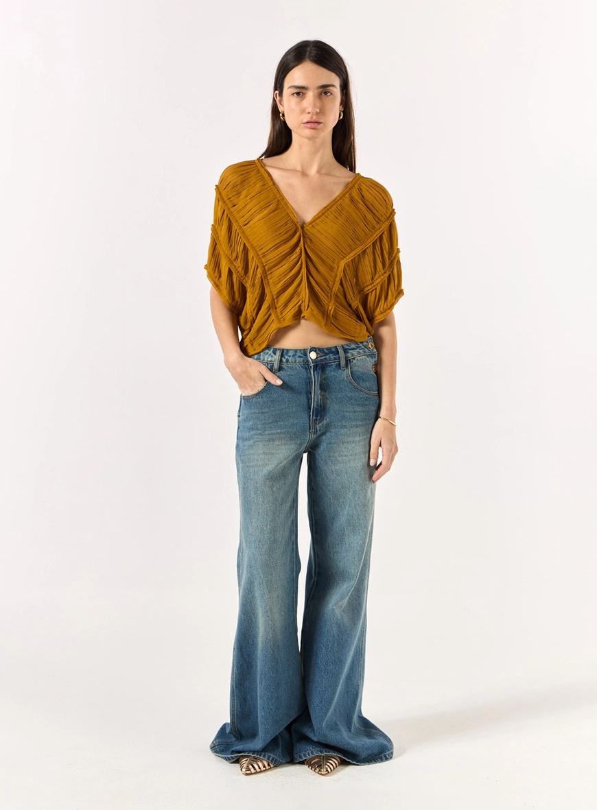 Calça Jeans Wide Leg - Azul