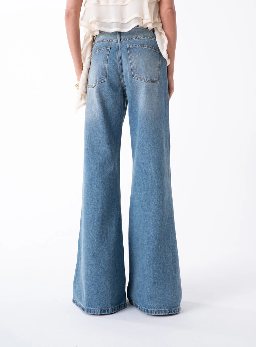 Calça Jeans Wide Leg - Azul