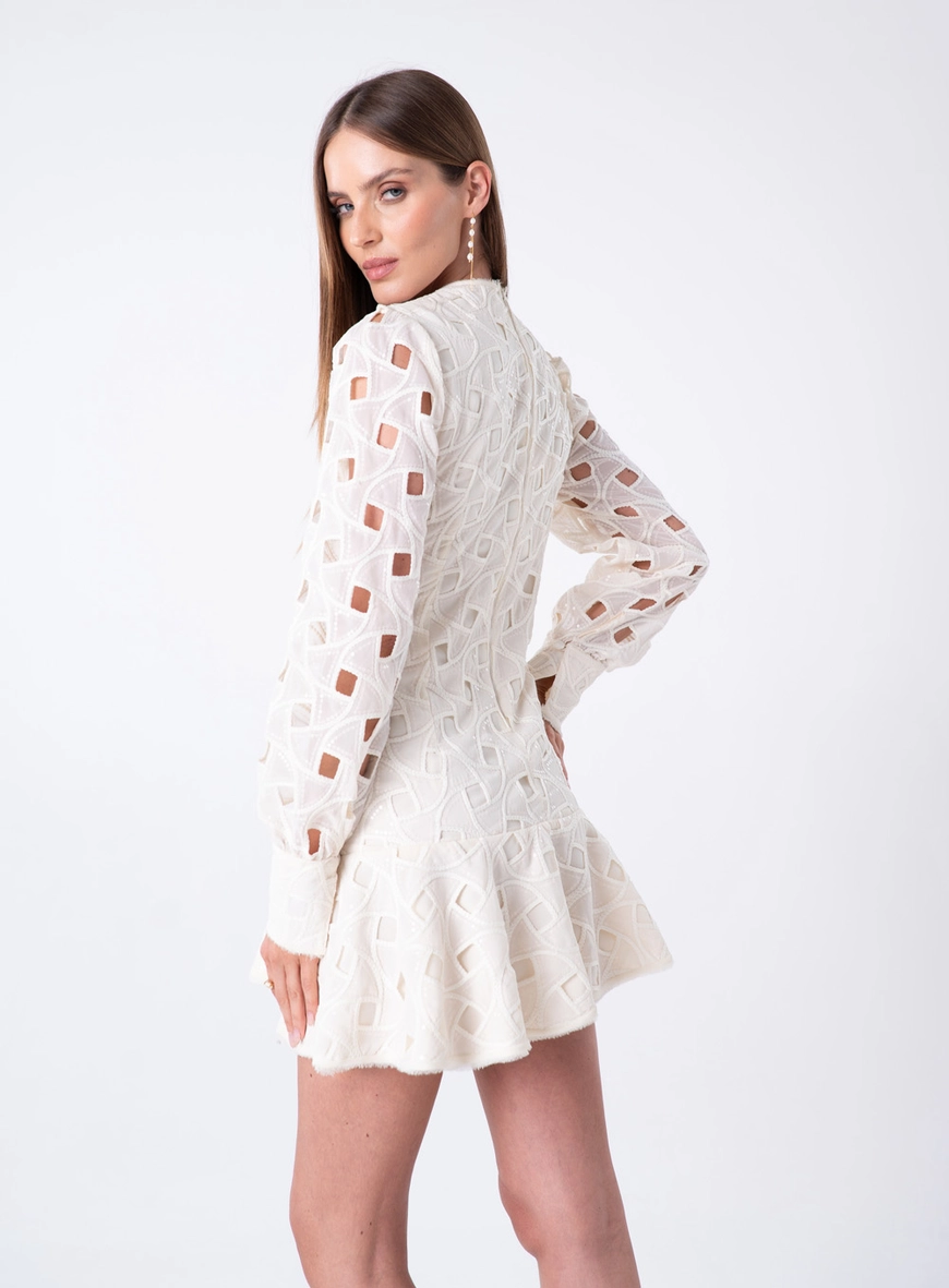 Vestido Curto Babado - Off Shell