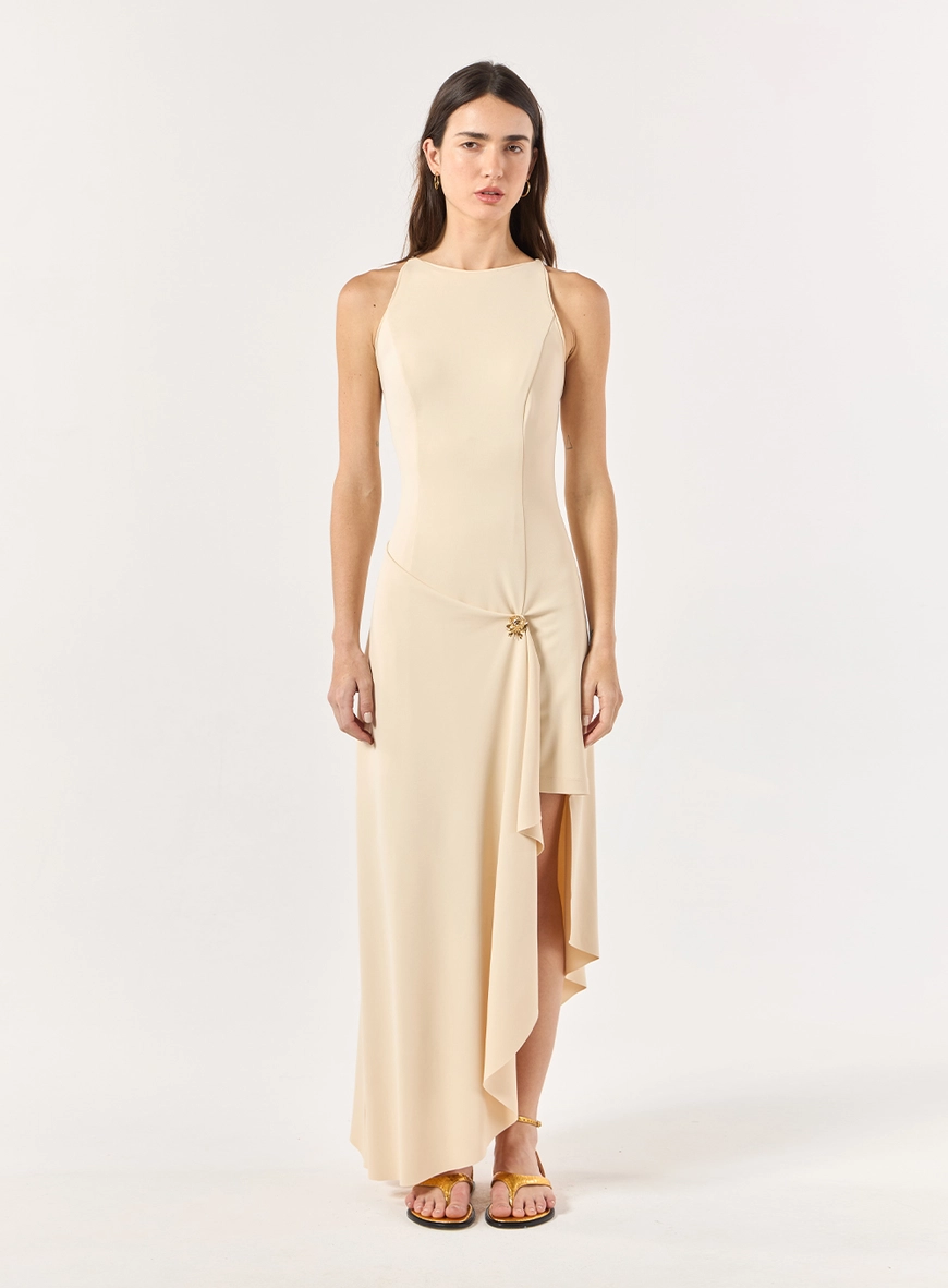 Vestido Malha Barra Assimétrica