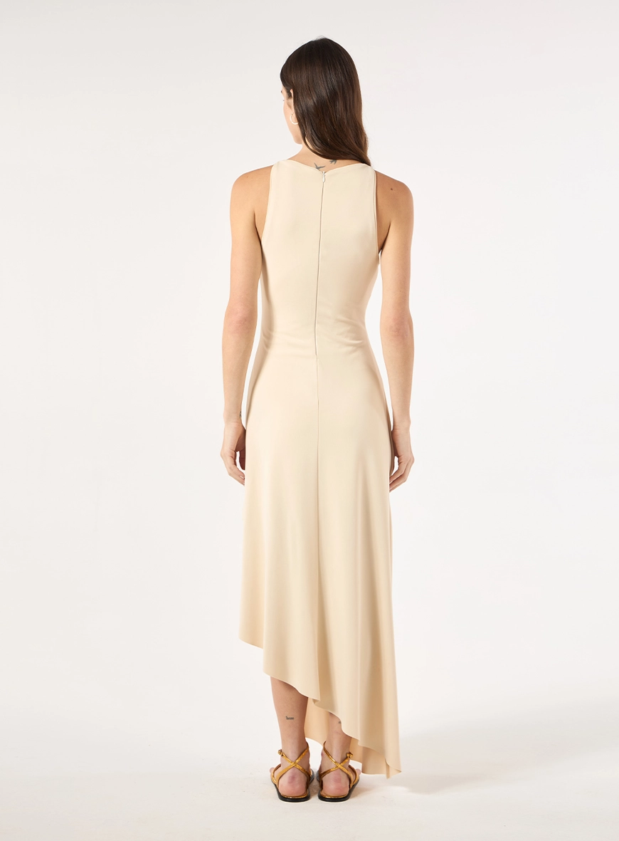 Vestido Malha Barra Assimétrica