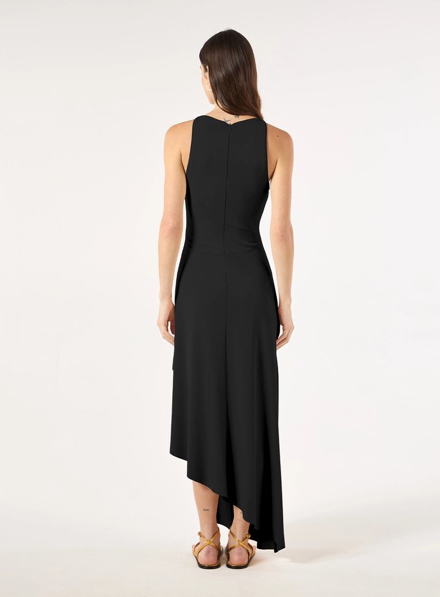 Vestido Malha Barra Assimétrica