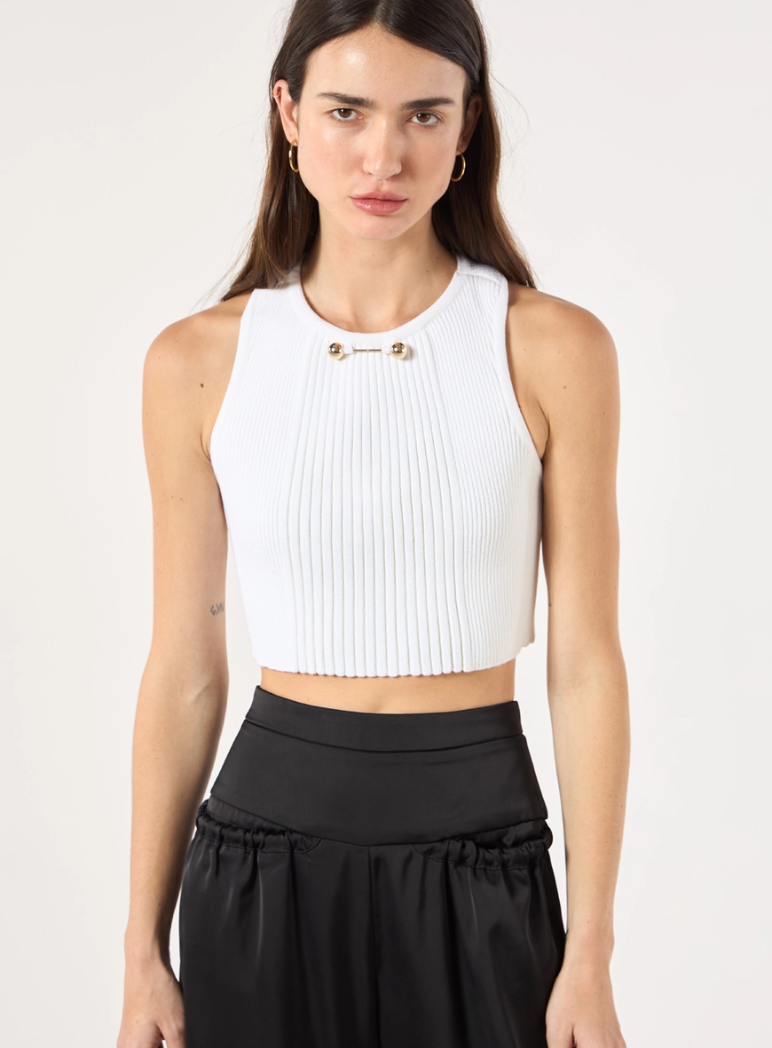 Top Tricot Detalhe Metal
