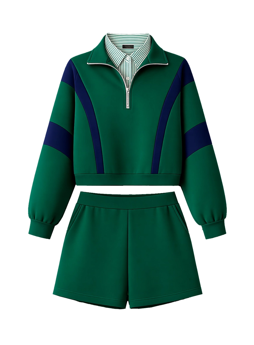 Conjunto Malha Blusa E Short - Verde